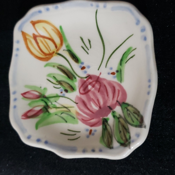 BLUE RIDGE Handpainted Underglazed Flower Southern Potteries Delicate Coasters. - Picture 3 of 4